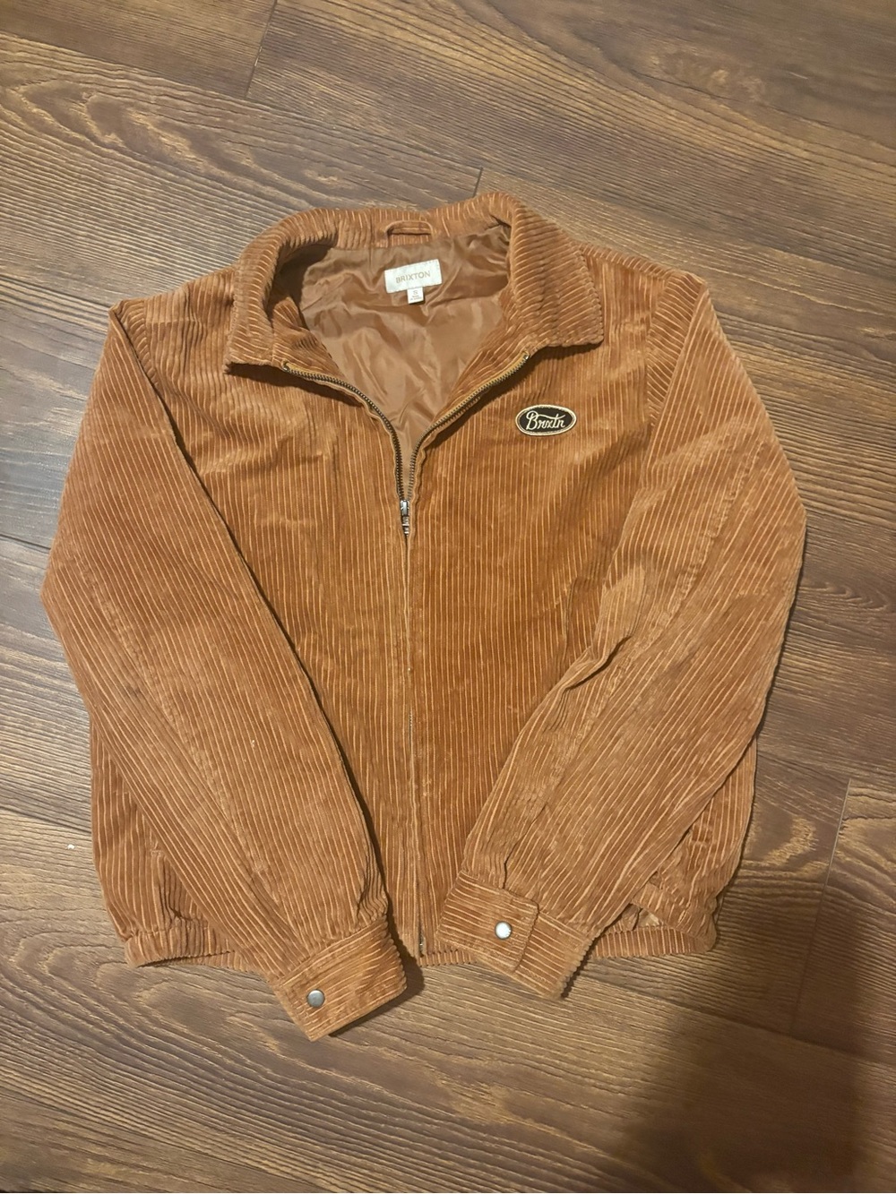 Brixton Men's Corduroy Zip-Up Jacket - Rust Brown